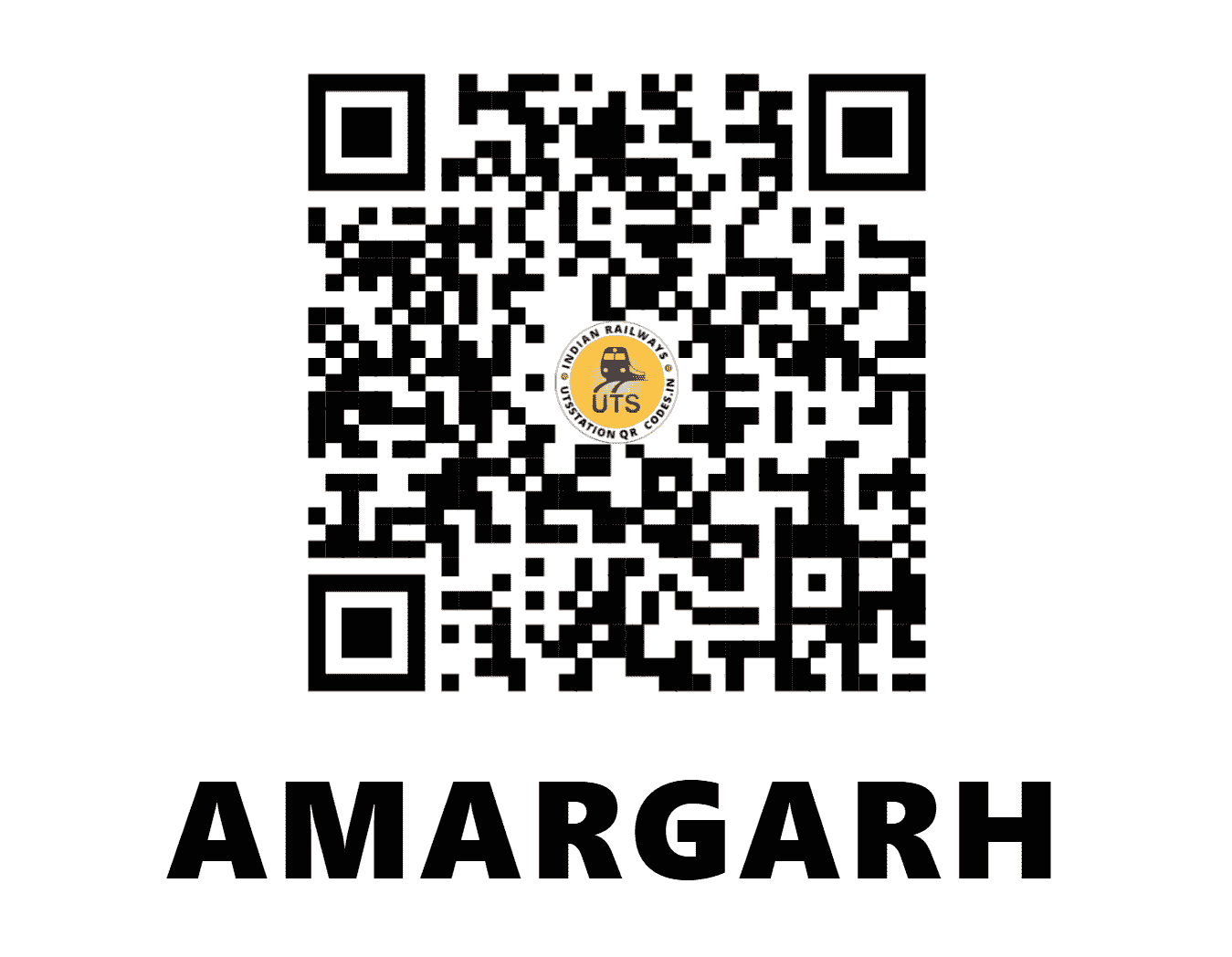 UTS QR Code for AMARGARH - AGR (WR - MADHYA PRADESH)